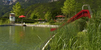 Ausflug mit Kindern - Südtirol - Wasserrutsche im Nichtschwimmerbereich - Naturbad Gargazon