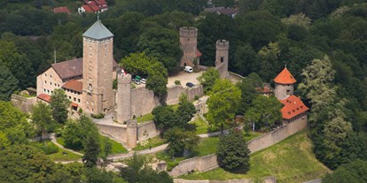 Ausflug mit Kindern - Hessen - Luftansicht der Starknburg  - Starkenburg
