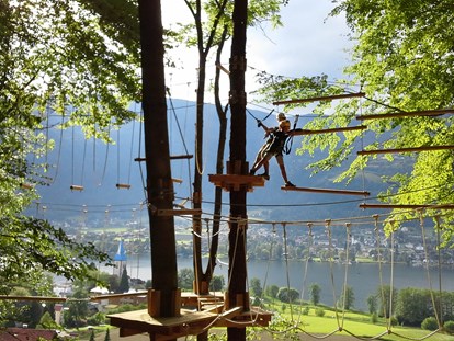 Ausflug mit Kindern - Ausflugsziel ist: ein Freizeitpark - Kletterwald Ossiacher See mit mehr als 150 Übungen! - Kletterwald Ossiacher See