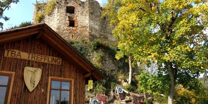 Ausflug mit Kindern - Oberösterreich - Unser Vereinshaus in tollem Ambiente - Bogenparcours des TBA Treffling beim Schloss Riedegg