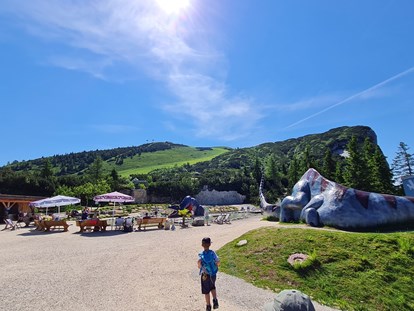 Ausflug mit Kindern - Alter der Kinder: 2 bis 4 Jahre - Triassic Park  Steinplatte Waidring