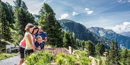 Ausflug mit Kindern - Pitztal - Wanderung entlang des 1 km langen Rundwanderweges mit 14 unterschiedlichen Stationen! - ZirbenPark Hochzeiger mit ZirbenCarts
