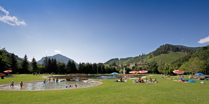 Ausflug mit Kindern - Steiermark - Freizeitpark Pichl mit dem Kleinkinder-Bereich des Badesees links im Vordergrund - Freizeitpark Pichl