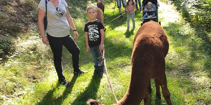 Ausflug mit Kindern - Köflach - alle sind völlig entspannt ;) - Alpakawanderung am Laikamhof