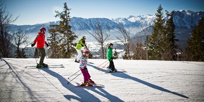 Ausflug mit Kindern - Steiermark - Sicher runter vom Berg auf der blauen Piste "Panoramastraße", die auch zum Rodeln genutzt werden kann - Skigebiet Loser Altaussee