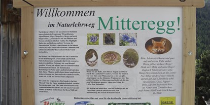 Ausflug mit Kindern - Tirol - Infotafel zur heimischen Natur - Naturerlebnisweg Mitteregg