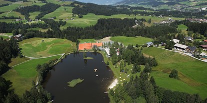 Ausflug mit Kindern - Tiroler Unterland - Der Lauchsee von oben. - Badesee Lauchsee